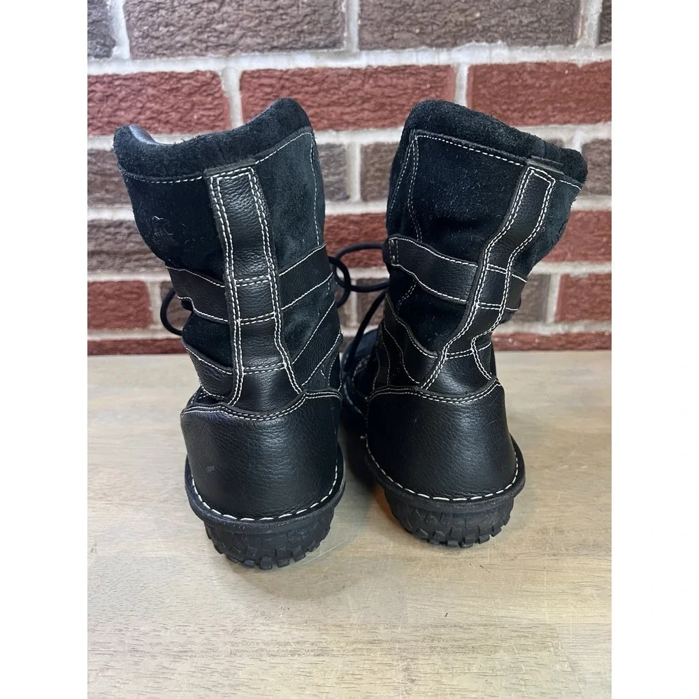 Sorel Kaya Waterproof Winter Snow Boots‎ Womens Size 6 Black Insulated Fur Trim